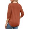 image:imageXIEERDUO 34 Length Sleeve Womens Tops VNeck Lace Tunic Tops Business Casual Outfits Work Blouses Dressy 2026Maple
