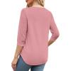 image:imageXIEERDUO 34 Length Sleeve Womens Tops VNeck Lace Tunic Tops Business Casual Outfits Work Blouses Dressy 2026Pink