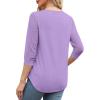 image:imageXIEERDUO 34 Length Sleeve Womens Tops VNeck Lace Tunic Tops Business Casual Outfits Work Blouses Dressy 2026Purple