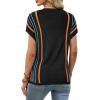 image:imageXIEERDUO Short Sleeve Sweater for Women Summer Lightweight Boho Tops Clothes Beach Vacation Outfits 2026A Boho Black