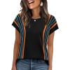 image:imageXIEERDUO Short Sleeve Sweater for Women Summer Lightweight Boho Tops Clothes Beach Vacation Outfits 2026A Boho Black