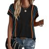 image:imageXIEERDUO Short Sleeve Sweater for Women Summer Lightweight Boho Tops Clothes Beach Vacation Outfits 2026A Boho Black