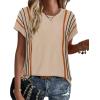 image:imageXIEERDUO Short Sleeve Sweater for Women Summer Lightweight Boho Tops Clothes Beach Vacation Outfits 2026A Boho Caramel