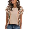 image:imageXIEERDUO Short Sleeve Sweater for Women Summer Lightweight Boho Tops Clothes Beach Vacation Outfits 2026A Boho Caramel