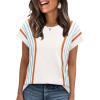 image:imageXIEERDUO Short Sleeve Sweater for Women Summer Lightweight Boho Tops Clothes Beach Vacation Outfits 2026A Boho a White