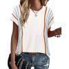 image:imageXIEERDUO Short Sleeve Sweater for Women Summer Lightweight Boho Tops Clothes Beach Vacation Outfits 2026A Boho a White