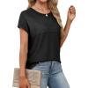 image:imageXIEERDUO Short Sleeve Sweater for Women Summer Lightweight Boho Tops Clothes Beach Vacation Outfits 2026A Solid Black