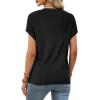 image:imageXIEERDUO Short Sleeve Sweater for Women Summer Lightweight Boho Tops Clothes Beach Vacation Outfits 2026A Solid Black