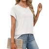 image:imageXIEERDUO Short Sleeve Sweater for Women Summer Lightweight Boho Tops Clothes Beach Vacation Outfits 2026Solid White