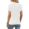 image:imageXIEERDUO Short Sleeve Sweater for Women Summer Lightweight Boho Tops Clothes Beach Vacation Outfits 2026Solid White