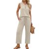 image:imageXIEERDUO Two Piece Lounge Sets for Women Summer Vacation Beach Travel Airport Outfits Casual Cruise Fashion 2026Apricot