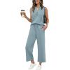 image:imageXIEERDUO Two Piece Lounge Sets for Women Summer Vacation Beach Travel Airport Outfits Casual Cruise Fashion 2026Aqua Blue