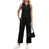 image:imageXIEERDUO Two Piece Lounge Sets for Women Summer Vacation Beach Travel Airport Outfits Casual Cruise Fashion 2026Black