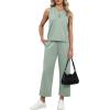 image:imageXIEERDUO Two Piece Lounge Sets for Women Summer Vacation Beach Travel Airport Outfits Casual Cruise Fashion 2026Green