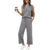 image:imageXIEERDUO Two Piece Lounge Sets for Women Summer Vacation Beach Travel Airport Outfits Casual Cruise Fashion 2026Grey
