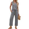 image:imageXIEERDUO Two Piece Lounge Sets for Women Summer Vacation Beach Travel Airport Outfits Casual Cruise Fashion 2026Grey