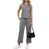 image:imageXIEERDUO Two Piece Lounge Sets for Women Summer Vacation Beach Travel Airport Outfits Casual Cruise Fashion 2026Grey