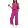 image:imageXIEERDUO Two Piece Lounge Sets for Women Summer Vacation Beach Travel Airport Outfits Casual Cruise Fashion 2026Hot Pink