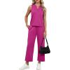image:imageXIEERDUO Two Piece Lounge Sets for Women Summer Vacation Beach Travel Airport Outfits Casual Cruise Fashion 2026Hot Pink