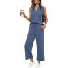 image:imageXIEERDUO Two Piece Lounge Sets for Women Summer Vacation Beach Travel Airport Outfits Casual Cruise Fashion 2026Misty Blue