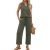 image:imageXIEERDUO Two Piece Lounge Sets for Women Summer Vacation Beach Travel Airport Outfits Casual Cruise Fashion 2026Olive Green