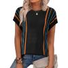 image:imageXIEERDUO Short Sleeve Sweater for Women Summer Lightweight Boho Tops Clothes Beach Vacation Outfits 2026A Boho Black