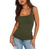 C Double Layer Tank Tops Army Green