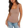 C Double Layer Tank Tops Khaki