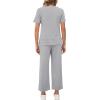 image:imageXIEERDUO Loungewear Sets for Women Summer Outfits 2 Pc Lounge Set Spring Tracksuit Wide Leg Loungewear Short Sleeve Sweatsuit Womens Track Suits Grey L