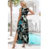 image:imageXIEERDUO Maxi Dresses for Women 2026 Beach Vacation Clothes Sleeveless Summer Boho Sundresses with Pockets S2XlAblack Leaf