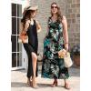 image:imageXIEERDUO Maxi Dresses for Women 2026 Beach Vacation Clothes Sleeveless Summer Boho Sundresses with Pockets S2XlAblack Leaf