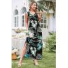 image:imageXIEERDUO Maxi Dresses for Women 2026 Beach Vacation Clothes Sleeveless Summer Boho Sundresses with Pockets S2XlAblack Leaf
