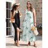 image:imageXIEERDUO Maxi Dresses for Women 2026 Beach Vacation Clothes Sleeveless Summer Boho Sundresses with Pockets S2XlFloral Green Bamboo Leaf
