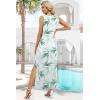 image:imageXIEERDUO Maxi Dresses for Women 2026 Beach Vacation Clothes Sleeveless Summer Boho Sundresses with Pockets S2XlFloral Green Bamboo Leaf