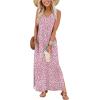 image:imageXIEERDUO Maxi Dresses for Women 2026 Beach Vacation Clothes Sleeveless Summer Boho Sundresses with Pockets S2XlPink Dots