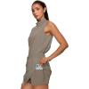 image:imageXIEERDUO Two Piece Skirt Sets for Women Summer Beach Vacation Resort Cruise Outfits Mock Neck Tops Tennis Skirt SetsCoffee