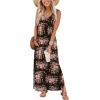 image:imageXIEERDUO Maxi Summer Dresses for Women 2026 Beach Vacation Clothes Spring Boho Cruise Sundresses with Pockets S2XlBlack Flower