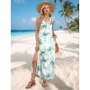 image:imageXIEERDUO Maxi Summer Dresses for Women 2026 Beach Vacation Clothes Spring Boho Cruise Sundresses with Pockets S2XlFloral Green Bamboo Leaf