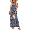 image:imageXIEERDUO Maxi Summer Dresses for Women 2026 Beach Vacation Clothes Spring Boho Cruise Sundresses with Pockets S2XlGrey Blue Pattern