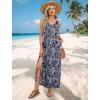 image:imageXIEERDUO Maxi Summer Dresses for Women 2026 Beach Vacation Clothes Spring Boho Cruise Sundresses with Pockets S2XlGrey Blue Pattern