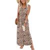 image:imageXIEERDUO Maxi Summer Dresses for Women 2026 Beach Vacation Clothes Spring Boho Cruise Sundresses with Pockets S2XlLight Brown Dots