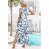 image:imageXIEERDUO Maxi Summer Dresses for Women 2026 Beach Vacation Clothes Spring Boho Cruise Sundresses with Pockets S2XlVintage Blue Floral