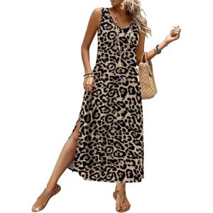 image:imageXIEERDUO Maxi Summer Dresses for Women 2026 Beach Vacation Clothes Spring Boho Cruise Sundresses with Pockets S2XlLeopard