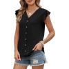 image:imageWomens Tops Ruffle Sleeve Shirts Ladies Tops and Blouses Spring Clothes Tank Tops for Women Business Casual Outfits 2026Black