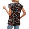 image:imageWomens Tops Ruffle Sleeve Shirts Ladies Tops and Blouses Spring Clothes Tank Tops for Women Business Casual Outfits 2026Black Leaves