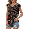 image:imageWomens Tops Ruffle Sleeve Shirts Ladies Tops and Blouses Spring Clothes Tank Tops for Women Business Casual Outfits 2026Black Leaves