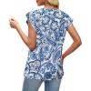 image:imageWomens Tops Ruffle Sleeve Shirts Ladies Tops and Blouses Spring Clothes Tank Tops for Women Business Casual Outfits 2026Blue Floral