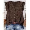 image:imageWomens Tops Ruffle Sleeve Shirts Ladies Tops and Blouses Spring Clothes Tank Tops for Women Business Casual Outfits 2026Brown Leopard