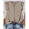 image:imageWomens Tops Ruffle Sleeve Shirts Ladies Tops and Blouses Spring Clothes Tank Tops for Women Business Casual Outfits 2026Brown Stripe