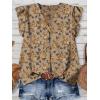 image:imageWomens Tops Ruffle Sleeve Shirts Ladies Tops and Blouses Spring Clothes Tank Tops for Women Business Casual Outfits 2026Coffee Floral